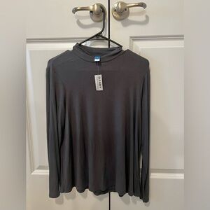 NWT Old Navy Gray Long Sleeve Mock Neck Luxe Top—Size Small